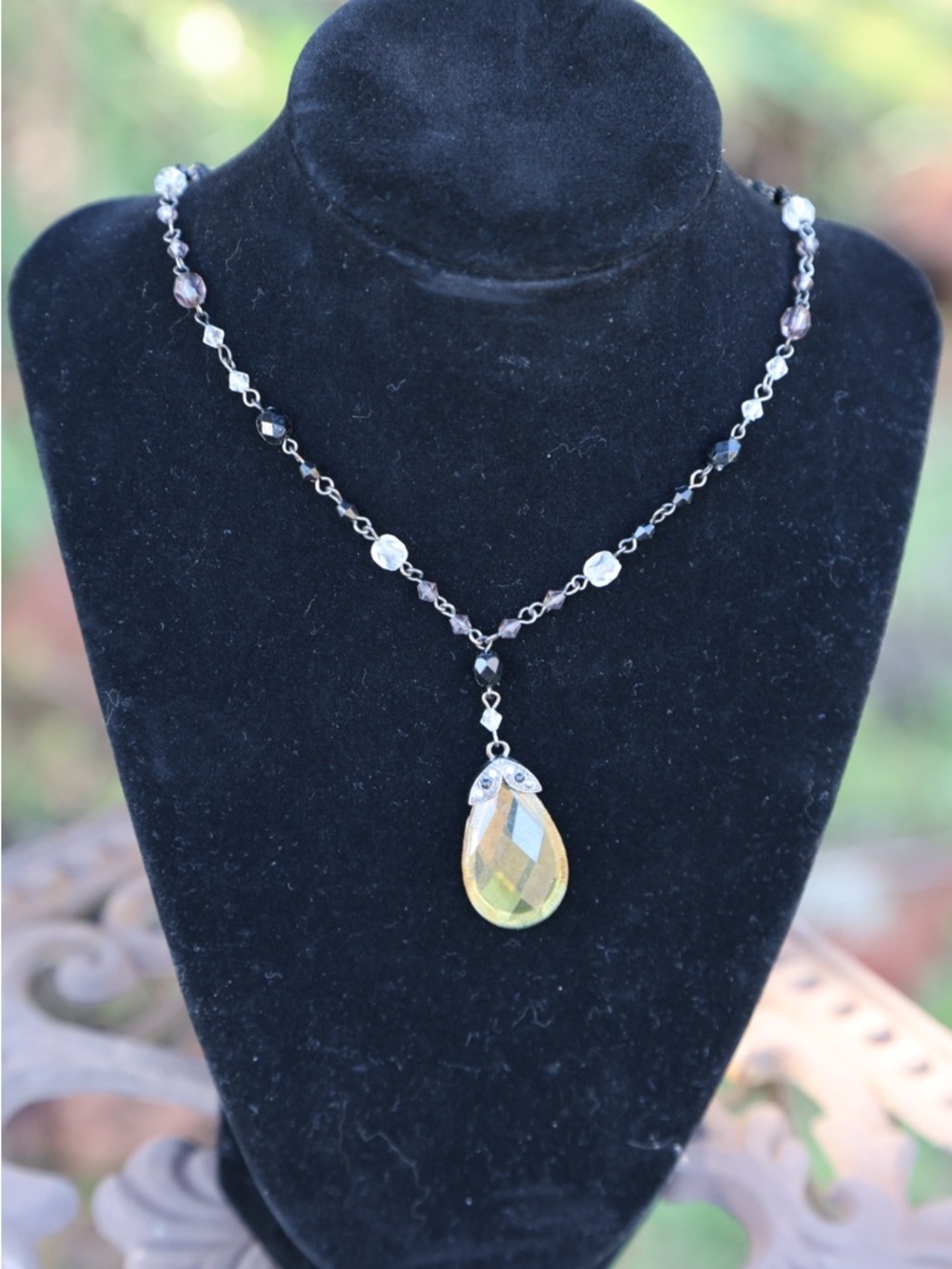 Brilliant Yellow Teardrop Pendant Necklace - Women Jewelry - Picture 1 of 3